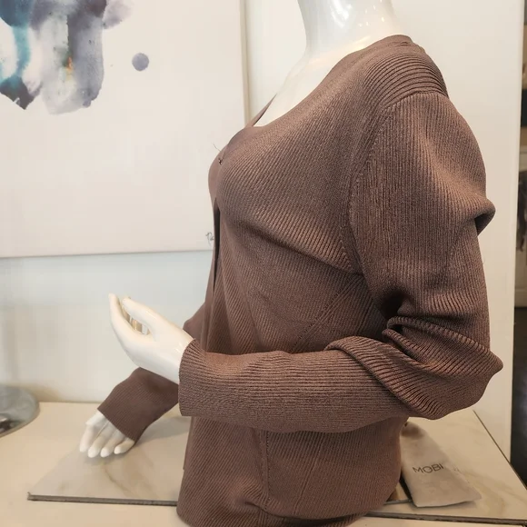 ANN TAYLOR NWTO,BEAUTIFUL BROWNISH/ DARK TAUPE DRESSY CARDIGAN SIZE XL